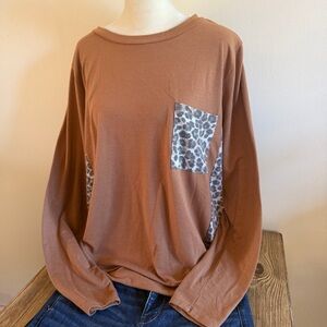 Zenana Outfitters Rust Brown Long Sleeve Top